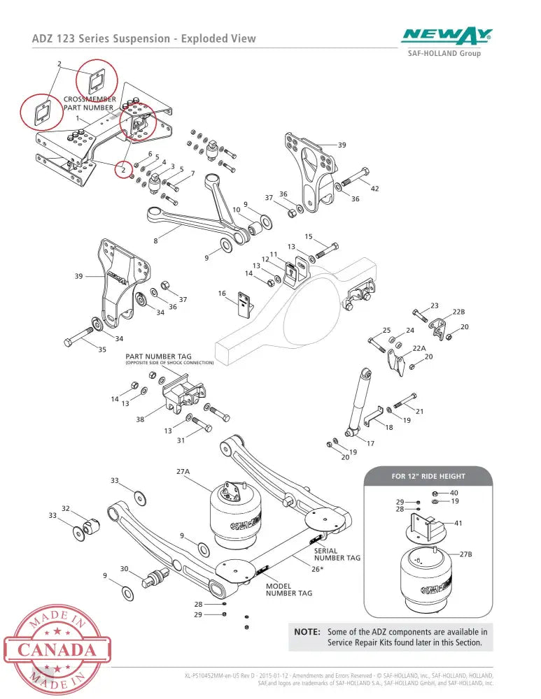 90034740 Holland Neway ADZ Suspension Torque Rod Backer Plate Simcoe