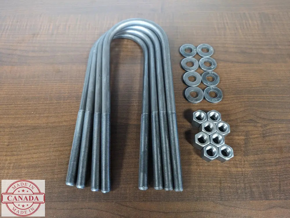 Ubolt Kits for Stock height and Lifted trailers 1/2’’ Thread / 1’’ / 3500 Lbs Axle at 2 3/8’’ Diameter ubolts