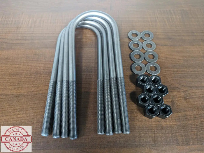 Ubolt Kits for Stock height and Lifted trailers 9/16’’ Thread / 1’’ / 3500 Lbs Axle at 2 3/8’’ Diameter ubolts